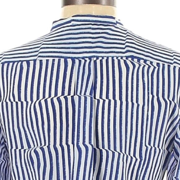 Banana Republic Striped Ruffle Tie Neck Blouse - Picture 8 of 13